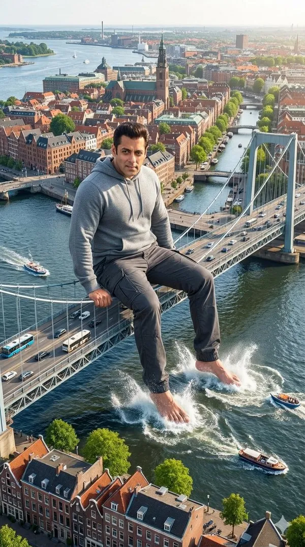 Giant on Bridge Surreal